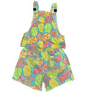 Chubbies Swim Overalls Neon Hooligan Pineapple Print M Medium swim beach snap
